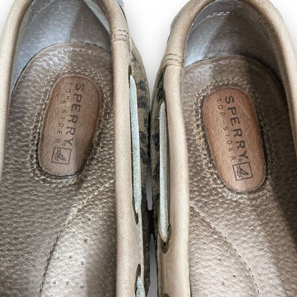 Sperry 1172 Topsider Top-Sider Angelfish Leopard Print Sequin Slip On Boat Shoes - Picture 8 of 10
